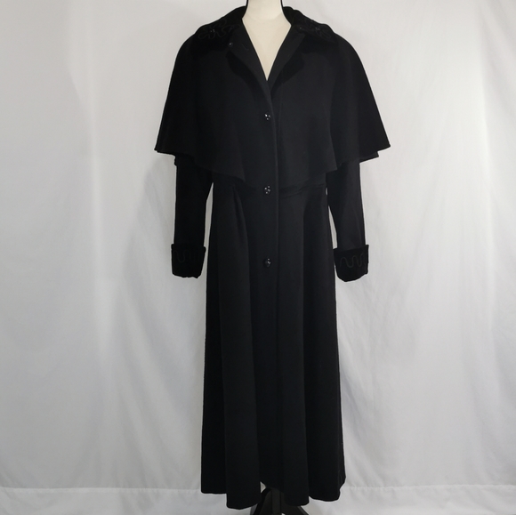 Charles Klein Jackets & Blazers - Gothic Victorian Black Women's Cape-Back Coat
